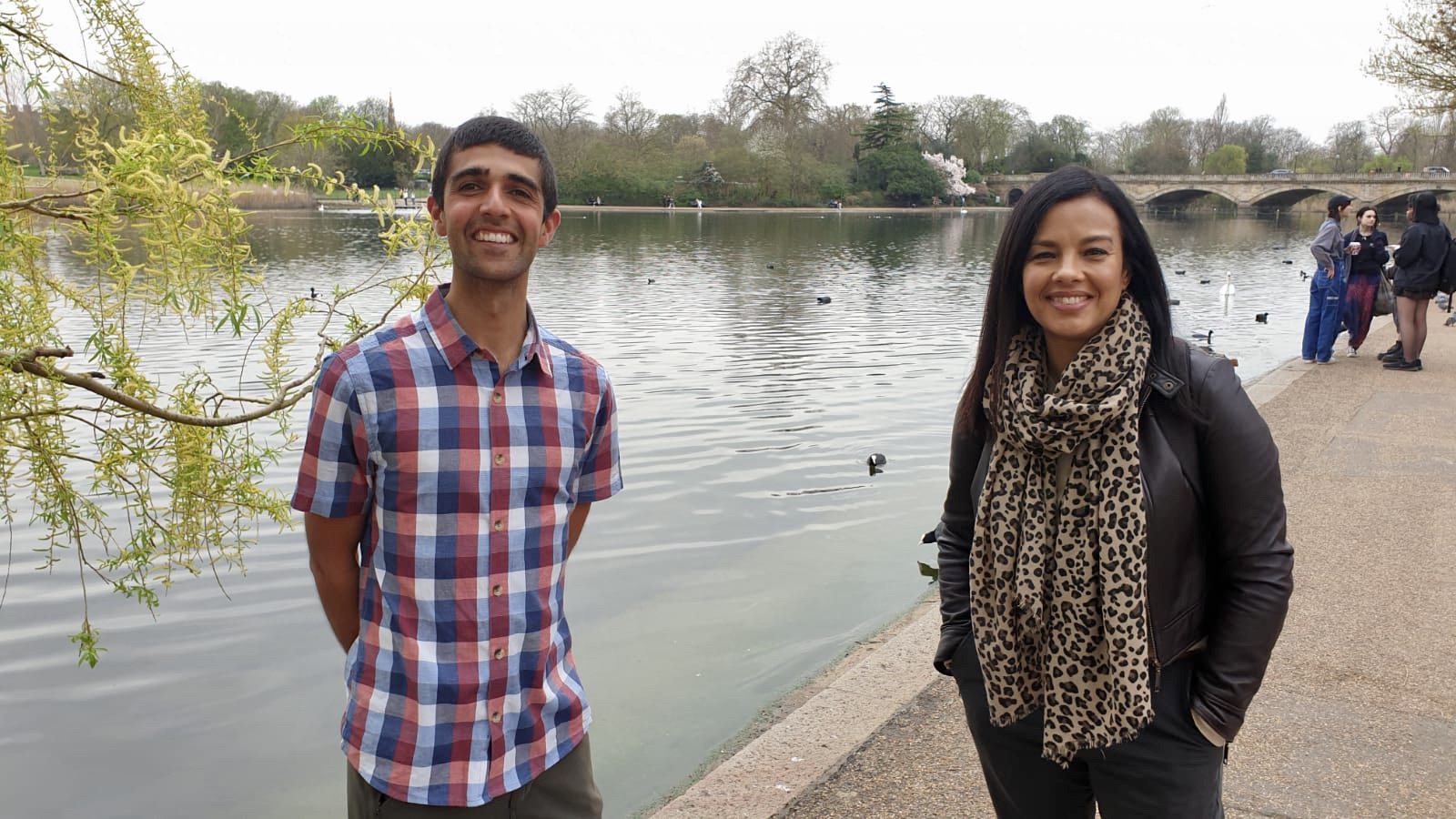 Conservationists and nature television presenters Ajay Tegala and Liz Bonnin in Hyde Park