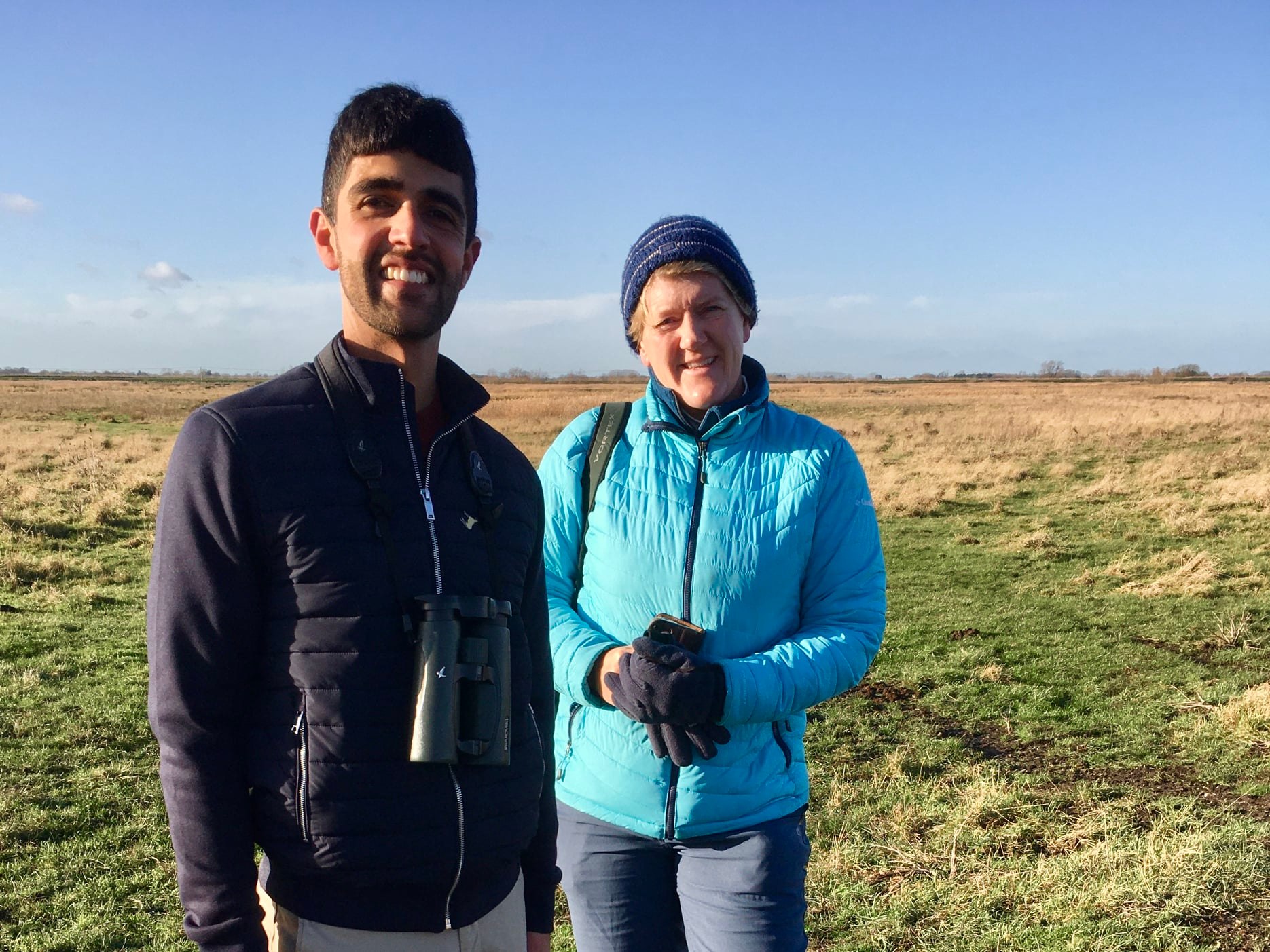 Ajay Tegala and Clare Balding recording an episode of Ramblings for BBC Radio 4